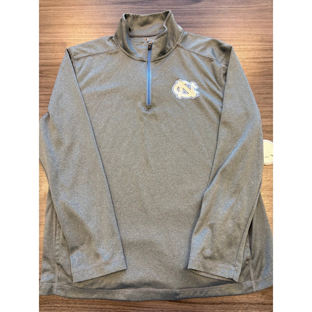 Champion UNC Tar Heels Quarter Zip Pullover Gray Athletic Women's Large